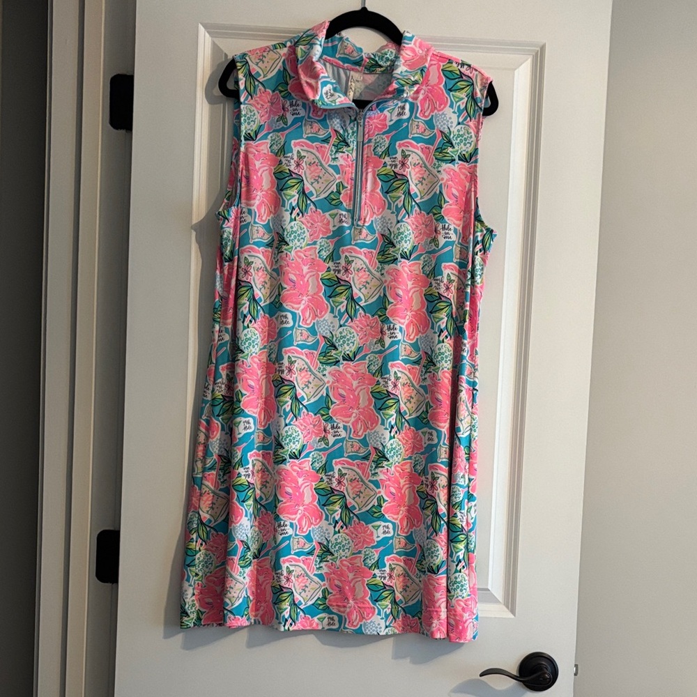 Lulu-B Sleeveless Colorful Floral Zip-Up Top. Excellent/Brand New condition